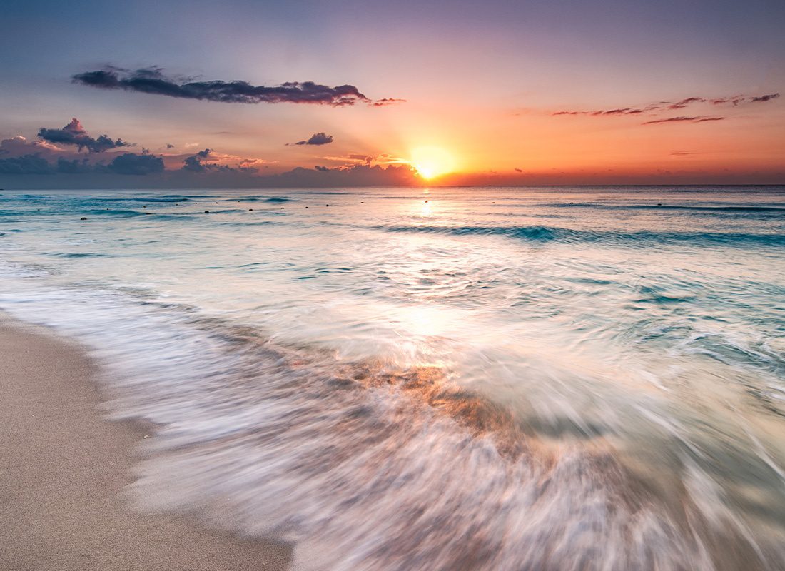 1 for the Planet - Closeup View of Beach and Ocean Waves at Sunset